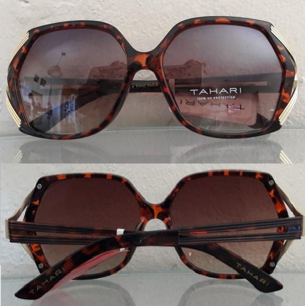 NWT TAHARI OVERSIZED OCTAGON SUNGLASSES EYEWEAR